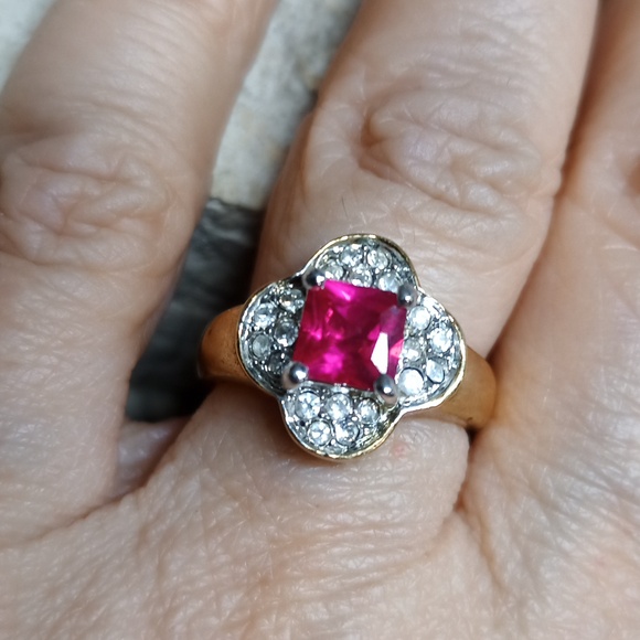 Vintage Tested Ruby Ring Gold filled - Picture 4 of 4